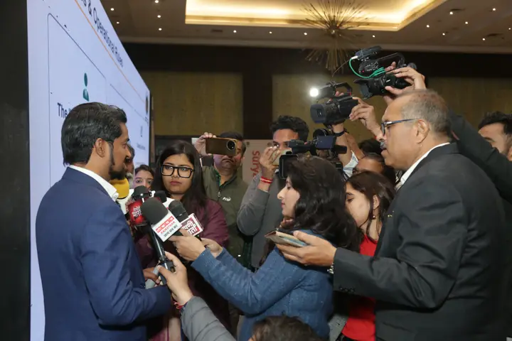Solar event engagement with news media at Suryasthan 2025 in Jaipur